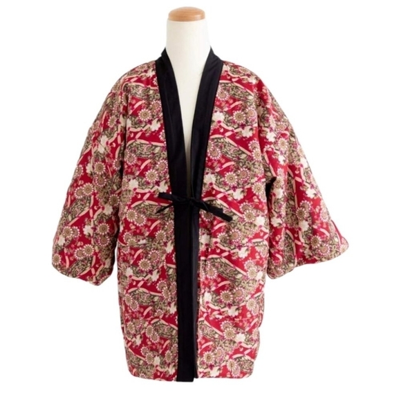 Japanese Hanten Kimono Jacket (M)Reversible Warm Room Wear Snow ring from JAPAN - Picture 2 of 14
